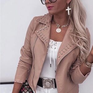 Studded Tan Women's Jacket